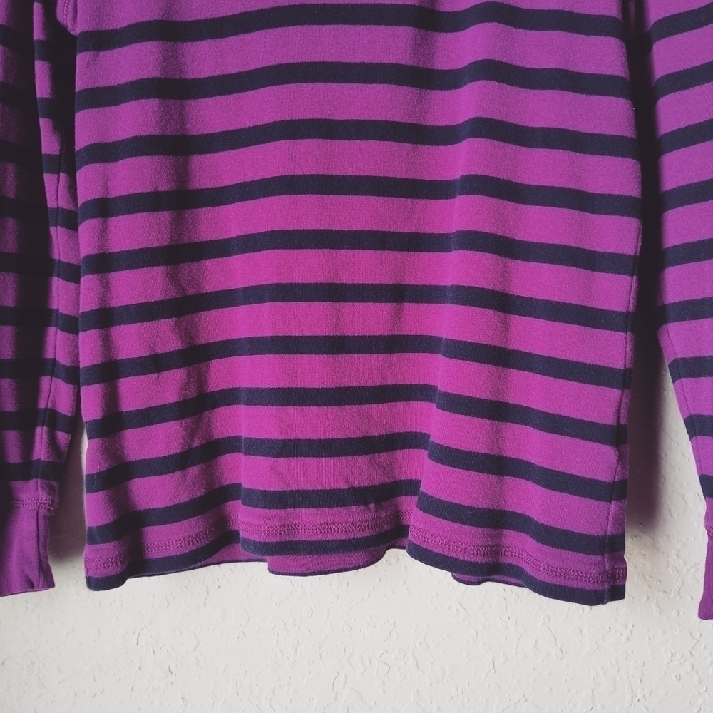 Lauren Ralph Lauren Women's Long Sleeves with Stripes Top Purple & Black size L - Picture 6 of 11